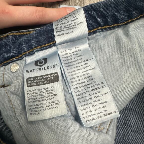 Levis 505 Dark Wash Blue Mens 36x30‎ Regular Straight Faded Denim Jeans Red Tab - Picture 6 of 12